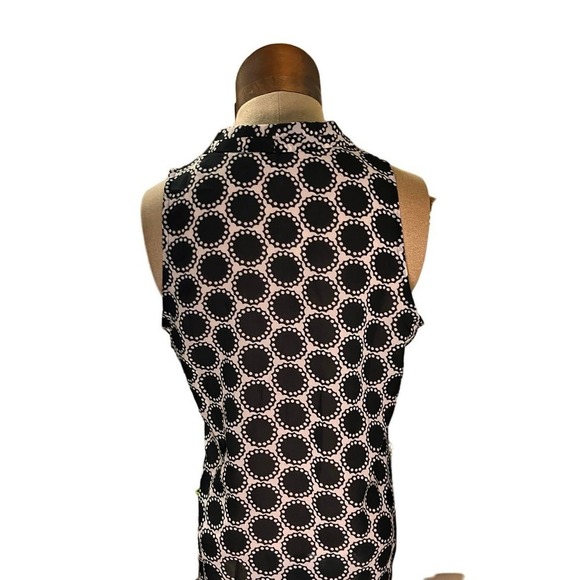 Banana Republic V-Neck Black White Dots Sheer‎ Blouse Medium - Picture 4 of 8